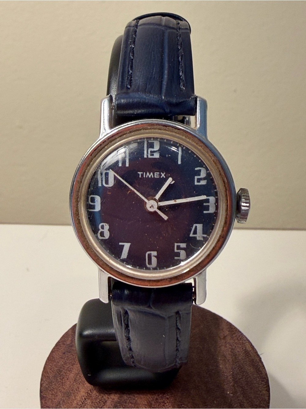 Vintage Timex Mechanical/Manual Wind Watch – 25mm | New Blue Leather Band
